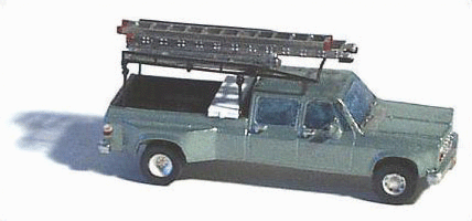 GHQ 51-008 American Trucks - (Unpainted Metal Kit) -- Crew-Cab 1-Ton Pickup w/Accessories, N Scale