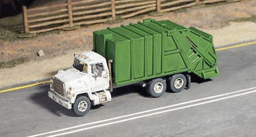 GHQ 53-018 1980s Garbage Truck (Unpainted Metal Kit), N Scale