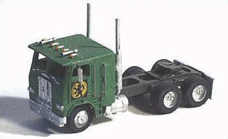 GHQ 52-005 American Trucks - (Unpainted Metal Kit) -- 1975 Cabover Semi Tractor, N Scale