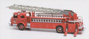 GHQ 52-009 Emergency Fire Dept. Vehicles - American LaFrance (Unpainted Metal Kit) - 1000 Series Rear-Mount (City Service) Aerial Ladder Truck, N Scale