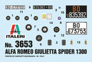 Italeri 3653 ALFA ROMEO GIULIETTA SPIDER 1300 1:24