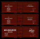 PREORDER Accurail HO 8183 40' Single Door Phase 1 with Long Rib Steel Box Car Kit, Milwaukee (3-Pack)