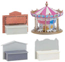 Faller N 231722 Funfair Set Kit, Includes Non-Working Carousel and 3 Booths