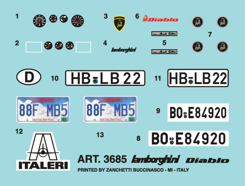 Italeri 3685 - SCALE 1 : 24 LAMBORGHINI DIABLO