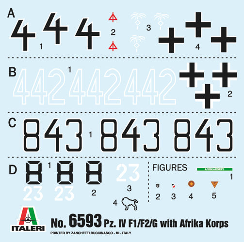 Italeri 6593 - SCALE 1 : 35 Pz.Kpfw.IV F1/F2/G With Afrika Korps Infantry