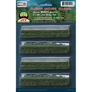 JTT Scenery Products HO 95515 Green Hedges 5" X 3/8" X 5/8", Green (8)