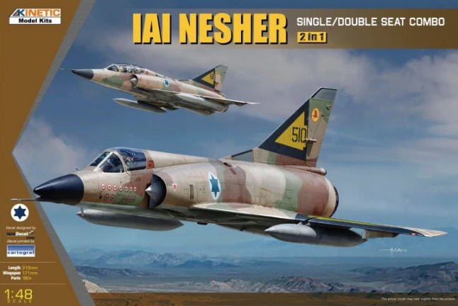 Kinetic Model Kits 48056 IAI Nesher Single/Double Seat Combo (2in1) 1:48