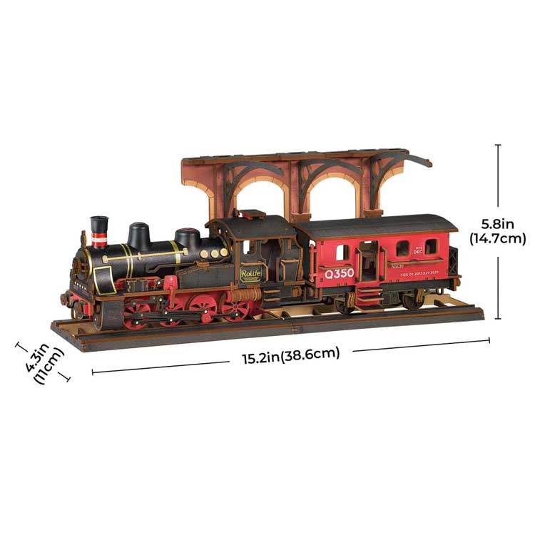 Robotime TGS01 Steam Journey Kit, 3D Wooden Puzzle