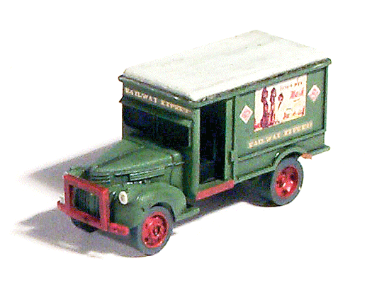 GHQ 56-016 American Truck - (Unpainted Metal Kit) -- 1950s Railway Express Agency Van, N Scale