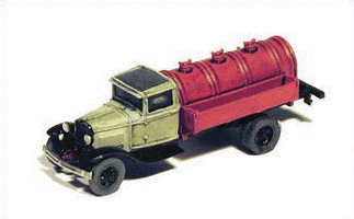 GHQ 56-012 1930s American Truck (Unpainted Metal Kit) -- Fuel Delivery Truck, N Scale