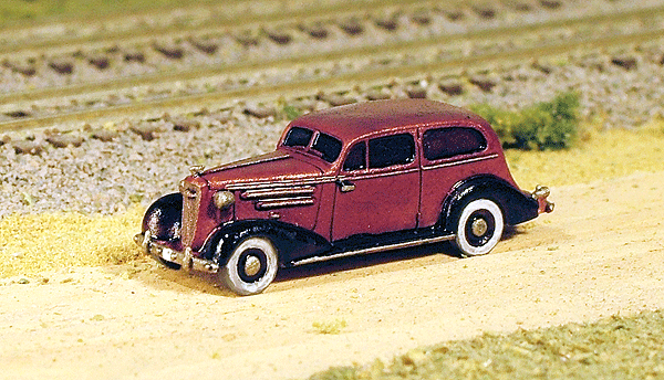 GHQ 57-009 American Automobile - Chevrolet (Unpainted Metal Kit) -- 1935 Master DeLuxe, N Scale