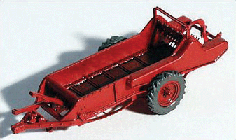 GHQ 60-002 1950s Red Manure Spreader - Kit, HO