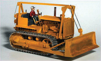 GHQ 61-006 1940s Bulldozer - Kit -- Includes Operator Figure (yellow), HO