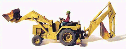 GHQ 61-010 Construction Equipment (Unpainted Metal Kit) -- 310 A Backhoe w/Operator Figure, HO