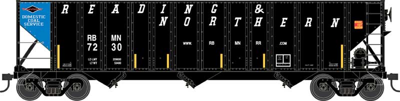 Bowser 43227  100-Ton 3-Bay Hopper - Ready to Run - Executive Line -- Reading & Northern