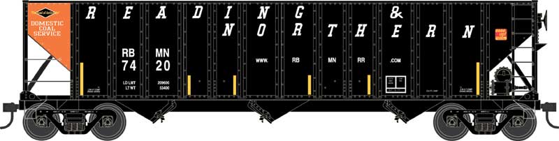 Bowser 43234 100-Ton 3-Bay Hopper - Ready to Run - Executive Line -- Reading & Northern