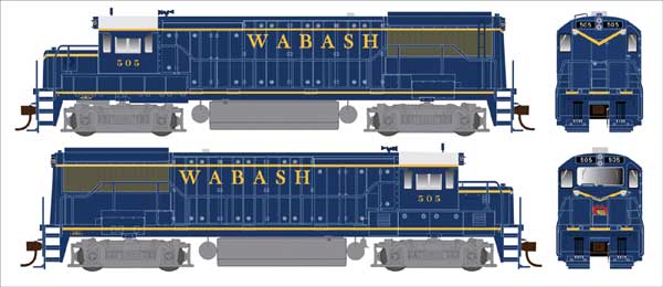 Bowser 25180 GE U25B Phase IIa - Standard DC -- Wabash 509 (blue, yellow, gray), HO