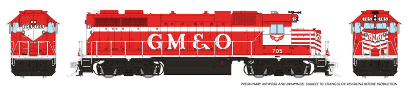 PREORDER Rapido HO 38056 EMD GP38 Low Nose Locomotive, Gulf Mobile & Ohio
