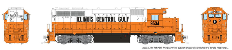 PREORDER Rapido HO 38061 EMD GP38 Low Nose Locomotive, Illinois Central Gulf