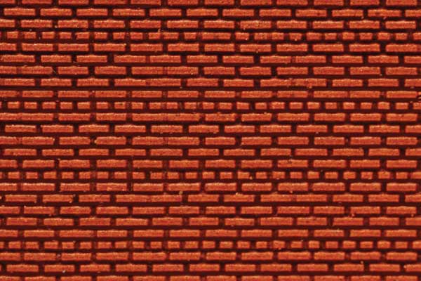 Chooch Enterprises 8621 Flexible Dark Red Brick Wall Sheet 2-Pack -- Small for HO & N Scales 3-3/4 x 12" 9.2 x 30.5cml 2-Packs