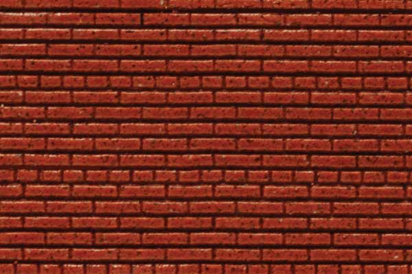 Chooch Enterprises 8623 Flexible Dark Red Brick Wall Sheet 2-Pack -- Medium for HO Scale: 3-3/4 x 12" 9.2 x 30.5cm 2-Packs