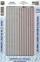 Microscale HO 91105 Striping 3" and 4-3/4" Widths, Red