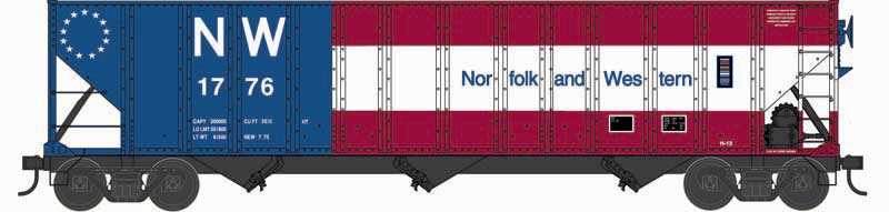 PREORDER Bowser N 38233 100 Ton Hopper Car, Norfolk & Western Bicentennial