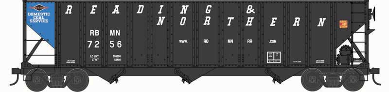 PREORDER Bowser N 38251 100 Ton Hopper Car, Reading & Northern Blue End