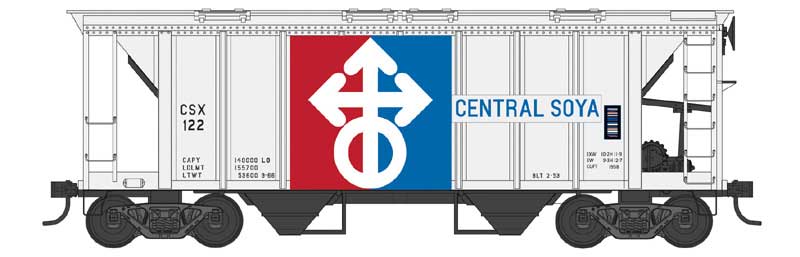 PREORDER Bowser N 38268 70-Ton 2-Bay Covered Hopper with Closed Sides, Central Soya