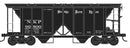 PREORDER Bowser N 38300 70-Ton 2-Bay Covered Hopper with Open Sides, Nickel Plate