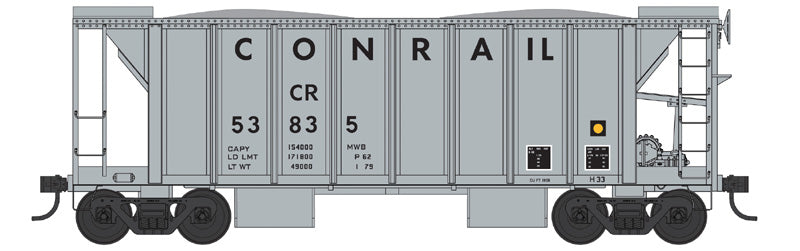 PREORDER Bowser N 38310 70-Ton 2-Bay Ballast Hopper with Closed Sides, Conrail