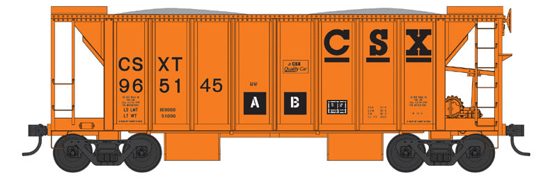 PREORDER Bowser N 38315 70-Ton 2-Bay Ballast Hopper with Closed Sides, CSX