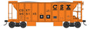 PREORDER Bowser N 38314 70-Ton 2-Bay Ballast Hopper with Closed Sides, CSX