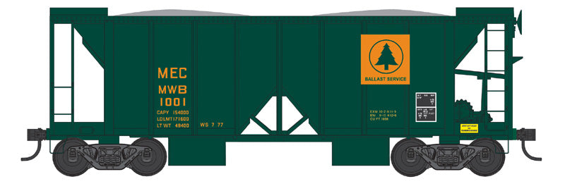 PREORDER Bowser N 38321 70-Ton 2-Bay Ballast Hopper with Open Sides, Maine Central