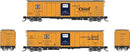Rapido 561004 N Class RR-56 Mechanical Reefer 4-Pack - Ready to Run -- Santa Fe (orange, blue, black, Chief Slogan)