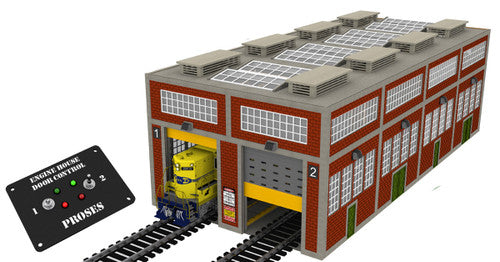 Proses by Bachmann O 39114 (LS-035) Dual Stall Modern Engine House Kit with Motorized Doors