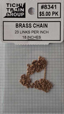 Tichy Train Group 8341 Brass Chain, 18" 45.7cm, 23 Links Per Inch
