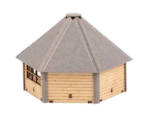 Faller Gmbh 180311 Barbecue Hut -- Laser-Cut Wood Kit - 1-15/16 x 1-7/8 x 1-1/2" 4.9 x 4.7 x 3.8cm, HO Scale