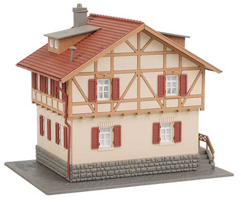 Faller Gmbh 190082 Idyll Village Set -- Kit - Includes Church, House and Cafe w/Fountain, HO Scale