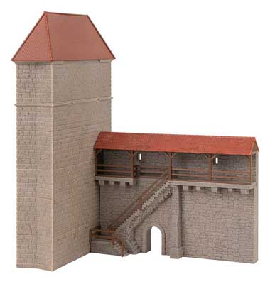 Faller Gmbh 130691 Old-Town Shield Wall -- Kit - 8-1/16 x 5 x 9-1/2" 20.5 x 12.8 x 24.1cm, HO Scale