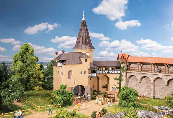 Faller Gmbh 130825 Old-Town Wall Powder Tower with Walkway -- Kit - 8-1/16 x 5-7/8 x 10-1/4" 20.5 x 15 x 26cm, HO Scale