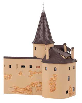 Faller Gmbh 130825 Old-Town Wall Powder Tower with Walkway -- Kit - 8-1/16 x 5-7/8 x 10-1/4" 20.5 x 15 x 26cm, HO Scale