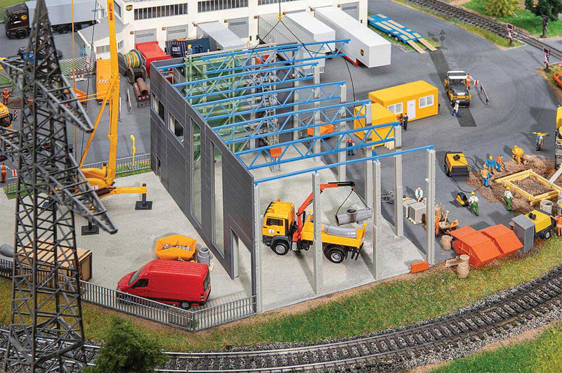 Faller Gmbh 130892 Goldbeck Modular Modern Industrial Building Under Construction -- Kit - 9-15/16 x 6 x 4-7/8" 25.3 x 15.3 x 12.4cm, HO Scale