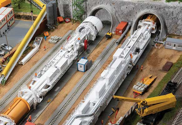 Faller Gmbh 130900 Gripper TBM Tunnel Boring Machine - Kit -- 38-3/16" 97cm Long, 3-3/8" 8.5cm Diameter, HO Scale