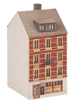 Faller Gmbh 282792 Townhouse with Bakery -- Kit - 1-1/4 x 1-5/8 x 2-9/16" 3.2 x 4.2 x 6.5cm, Z Scale