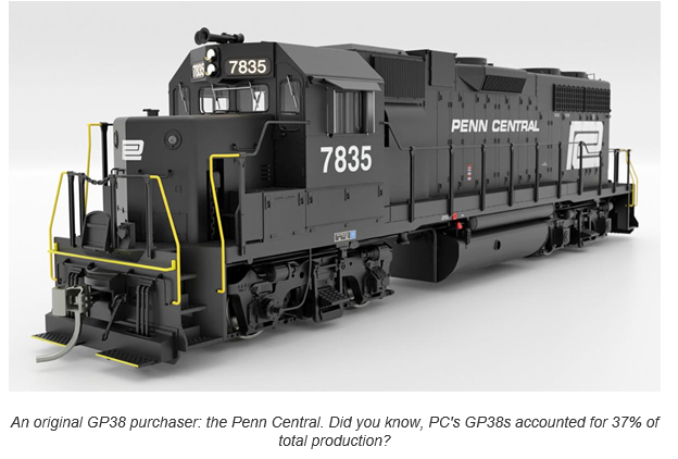 Rapido 38021 HO EMD GP38 Low Nose - Standard DC -- Penn Central