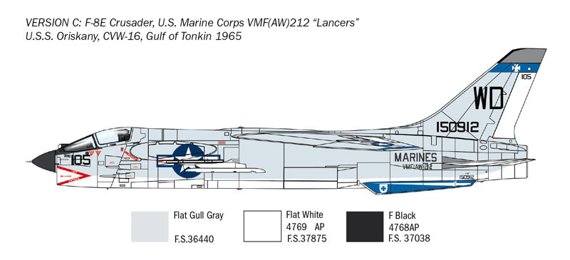 Italeri 1456 - SCALE 1 : 72 F-8E Crusader