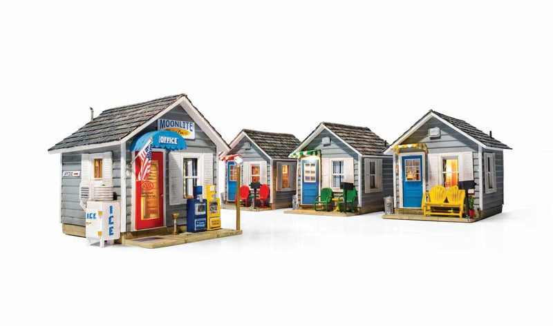 Woodland Scenics BR4963 Moonlite Motor Court - Built-&-Ready(R) Landmark Structure(R) -- Includes Office and 3 Rooms, N Scale