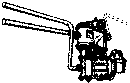 Cal-Scale HO AP-347 Steam Loco Air Compressor (Brass Casting), Cross Compound Standard Strainer with Pipes