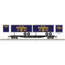 PREORDER Atlas N 50006503 50' Piggyback Flatcar with Two 24' Trailers, Erie Lackawanna